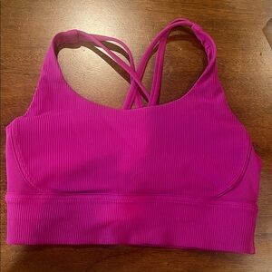 Lululemon Ribbed Longline Energy Bra - Fuchsia. Size 10